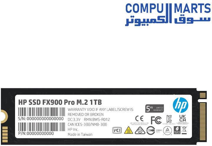 HP FX900 Pro NVMe Gen 4 Gaming SSD - PCIe 4.0, 16 Gb/s, M.2 2280, 3D T
