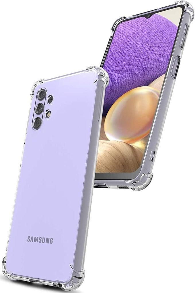 جراب شفاف مضاد للصدمات لموبايل سامسونج جالاكسي ايه 32 الجيل الرابع _ Samsung Galaxy A32 4G بتصميم رائع عالي الجودة وحماية قصوى من تين تيك - شفاف