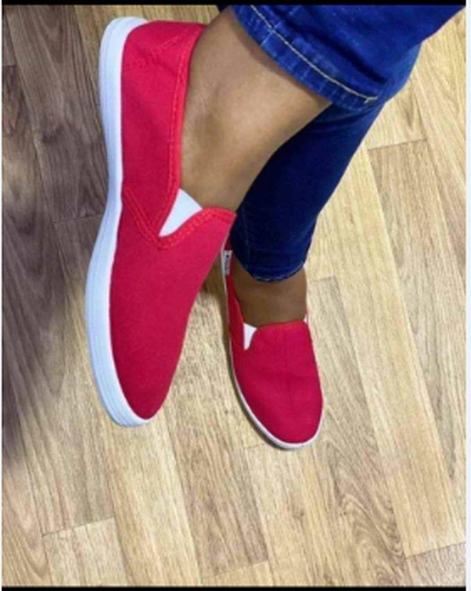 Fashion Trendy No Fade Women Rubber Shoes- Red