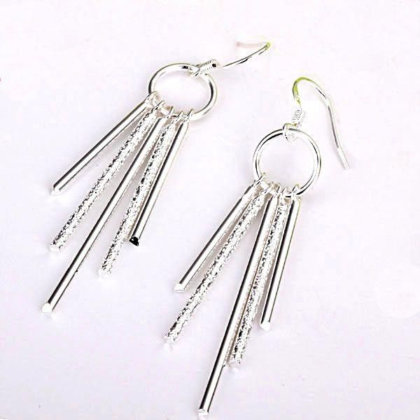 silver plated long drop & dangle earrings fashion ladies ear rings