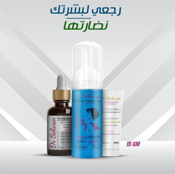 DR Selwan Foaming Cleanser 150ml+whitening Cream 15g+Anti Ageing Serum 30ml