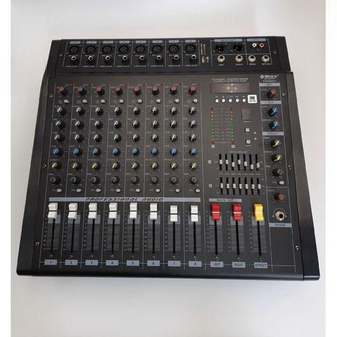 Omax Powered Mixer 8 Channel Mixer With Inbuilt Bluetooth , USB , Auxiliary Port
