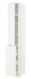 METOD / MAXIMERA خزانة عالية مع وظيفة سحب ٣ أدراج/١, أبيض/Veddinge أبيض, ‎40x60x240 سم‏ - IKEA