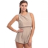 MISSGUIDED P9661522 Solid Playsuit for Women, Camel