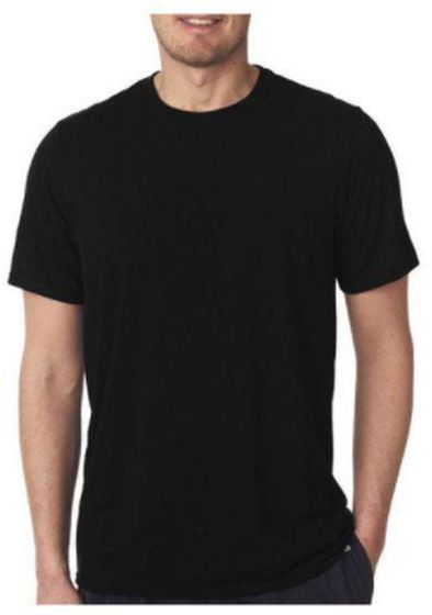 Fashion Heavy-duty Plain Cotton Round Neck T-shirt- Black