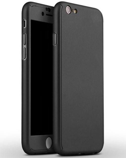 IPHONE 6/6S 360 DEGREE FULL COVER WITH TEMPERED GLASS SCREEN PROTECTOR - BLACK