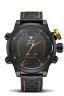 Weide WH5210 Analog-Digital Men's Genuine Leather LED 3ATM Waterproof Quartz Watch - Yellow