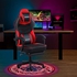 كرسي ألعاب كرسي مكتب مع كرسي كمبيوتر تدليك مع مسند قدم كرسي ألعاب مريح مع حصيرة للأرضية الصلبة ، أحمر/أسود