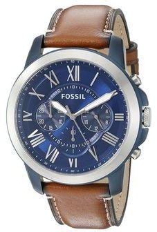 Fossil FS5151 Leather Watch - For Men - Brown