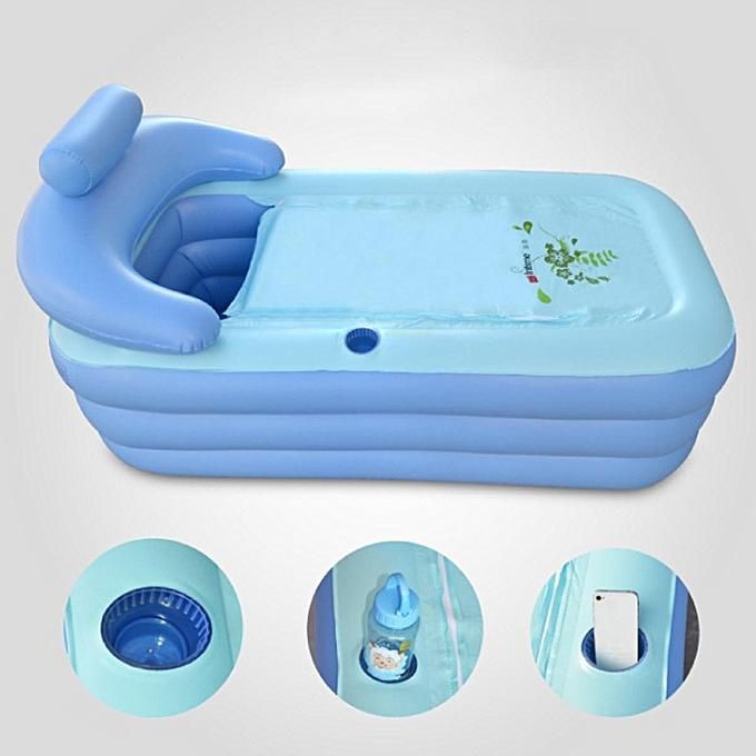 Generic 160cm Adult Blowup Folding Warm Inflatable Bathtub With Air Pump Spa