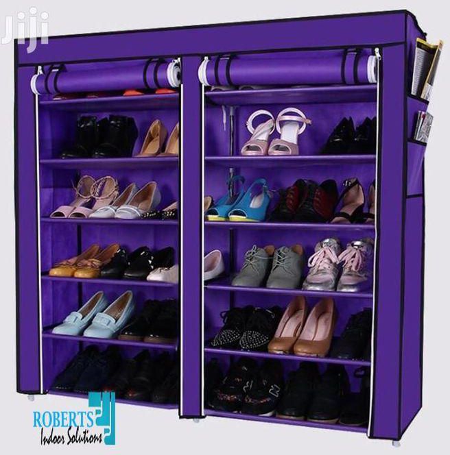 Generic Portable Double Shoe Rack Purple
