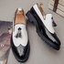 Fashion Men Glossy Casual Brogue Official Leather Shoes Oxford Loafers & Slip-Ons Black