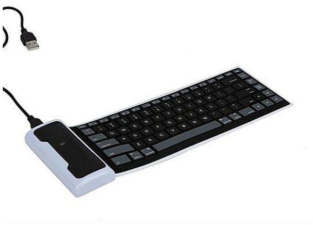 Correponde USB Mini Flexible Silicone Keyboard Foldable For Laptop Notebook BK