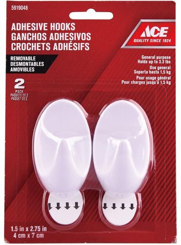 Ace Adhesive Hooks (4 x 7 cm, 2 pcs)
