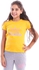 Diadora Girls Cotton Printed T-Shirt - Mustard