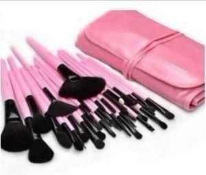 32 pcs Pink Cosmetic Facial Make up Brush Kit Makeup Brushes Tools Set   Pink Leather Case