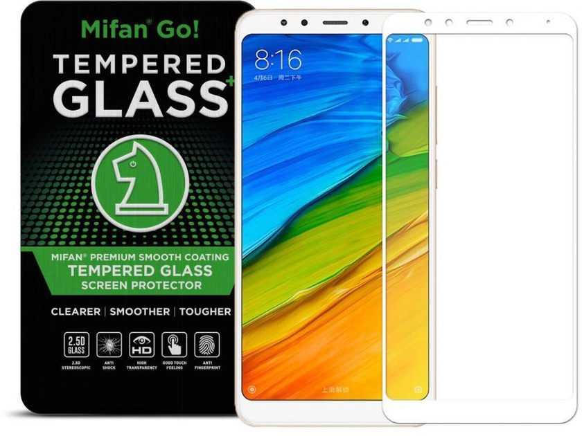 Xiaomi Redmi 5 Plus Mifan 3D Curved Tempered Glass Full Cover Screen Protector Smooth Anti Fingerprint White
