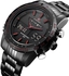 Generic 9024 Casual Men Sport LED Digital Watch Waterproof Quartz Watches Men Luxury Steel Clock - Silver Black