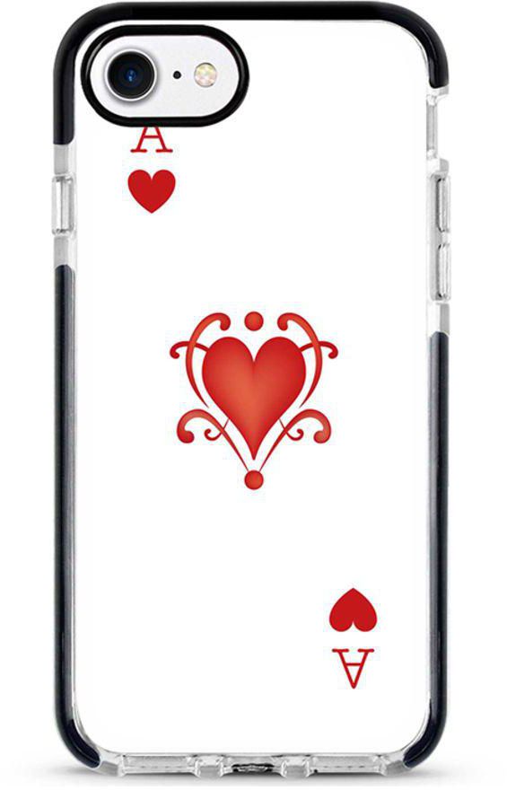 Protective Case Cover For Apple iPhone 8 Ace Of Hearts Full Print