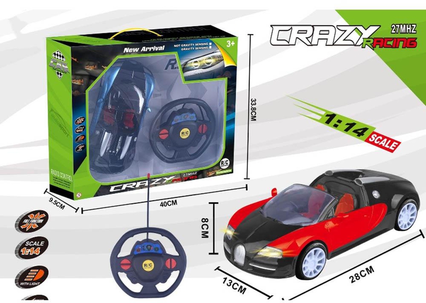 Crazy Racing - Bucati Closed Full Function Remote Control Car With Remote Control- Babystore.ae