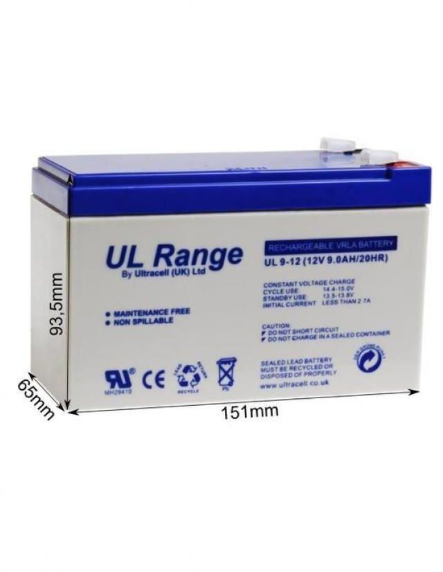 Ultracell UL9-12 12V 9A Battery