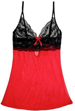 Generic Lingerie Baby Doll-Tulle- Red