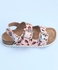 Pine Kids Casual Wear Sandals with Velcro Belt Closure Floral Print - Beige