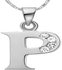 P Letter Platinum Plated Necklace with Austrian crystals
