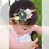 شريط راس من النايلون بتصميم زهور للبنات الصغيرات - شريط شعر مرن مصنوع يدويا على شكل فيونكة لحديثي الولادة - عبوة من 3 قطع
