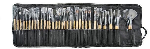 Professional 32-piece Make-up Brush Set - Wooden