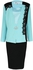 Jvc Exquisite Black And Blue Three Piece Ladies Skirt Suit