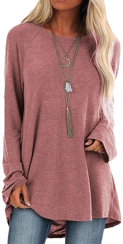 Buy Oversized Plus Size Women Casual Loose Long Sleeve Tops T Shirts Autumn Winter Plain High Low Hem T-shirt Ladies Raglan Shirt Tops Pullover Tee Online in Saudi Arabia. 201356205