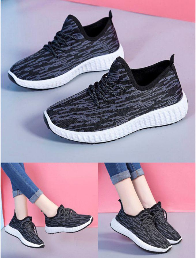 Women's Fashion Printed Breathable Sneakers-22-Black