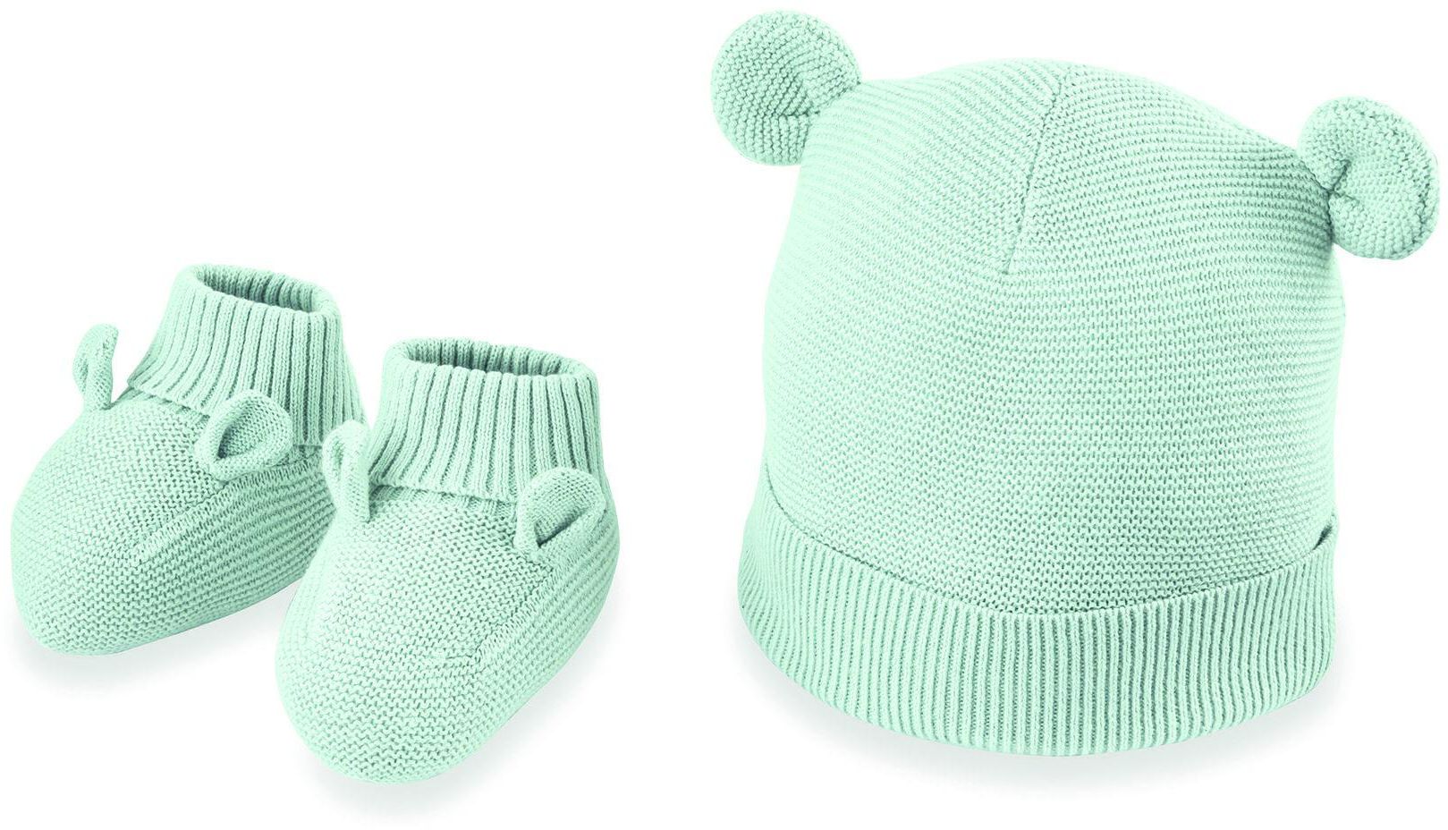 Knitted Hat And Bootie Set