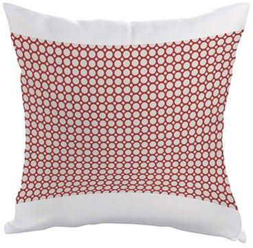 Large And Small Circles Printed Bed Pillow Red/White 40x40centimeter