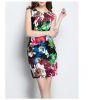 Floral Vintage Polyester Printed Sleeveless Mini Dress Small