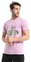 Andora Printed Round Neck Cotton T-Shirt - Lavender