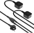 Baytion Extension Lead,1 Way Extension Cord 2 Metre Cable with 2 Independent UK 3 Pin Plugs Power Strips,Tough and Fireproof Extension Socket for Garden,Warehouse & Interior Renovation (Black)