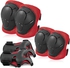 G-50 Kids Protective Gear Set 6PCS For Skating Cycling Scooter, Black/Red
