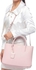 دي كي ان واي حقيبة جلد للنساء - زهري - حقائب بتصميم الاحزمة