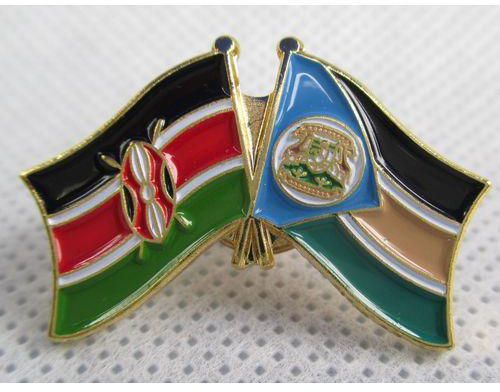Fashion Kenya - Kitui Double Flag Lapel Pin