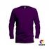 Boxy BOXY Microfiber Round Neck Long Sleeves Plain T-shirt  (Dark Violet)