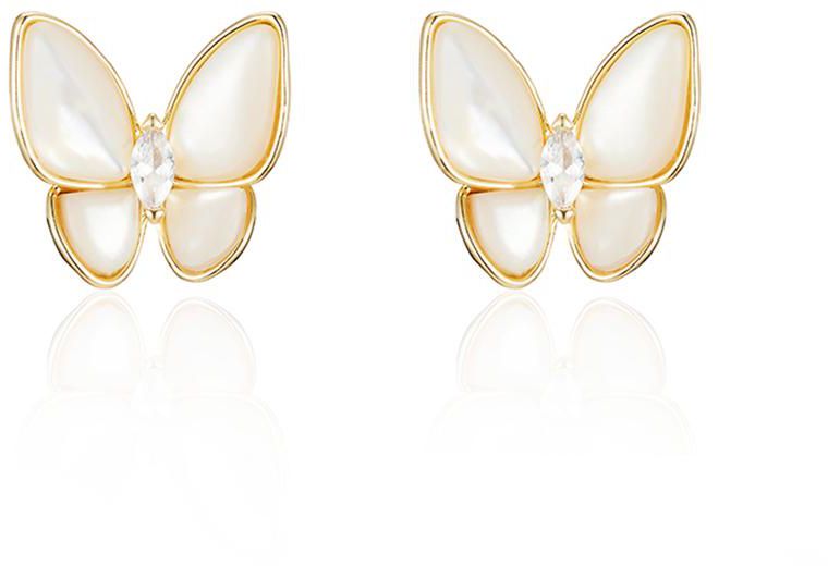 Seoulsenztury Elegant Shell Butterfly Stud Earring (G)