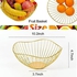 Fodayuse Fruit Bowl Wire Basket, Fruit Bowl for Kitchen Counter, Home Décor, Wire Fruit Tray for Fruits Veggies Snacks and Bread (2 Packs Large Gold)