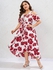 Plus Size Guipure Lace Panel Lace-up Floral Ruffle Cold Shoulder Maxi Dress - L | Us 12