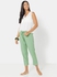 Comfortable Casual Loungewear Pyjama Pants With A Matching Scrunchie Sace Green