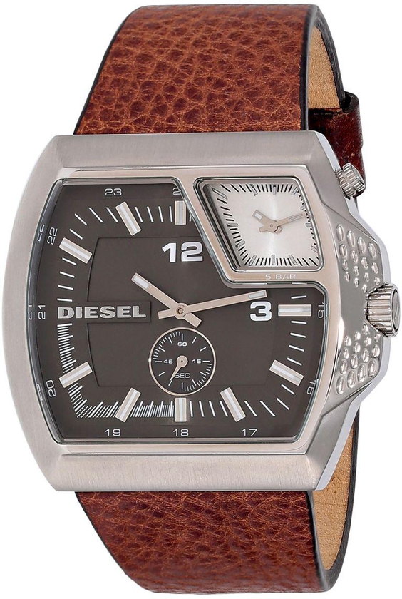 Diesel Men's Grey Dial Leather Band Watch - DZ1417
