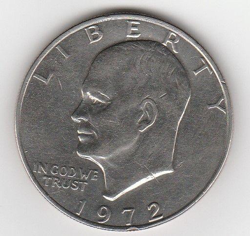 دولار امريكي واحد معدن إصدار سنة 1972 ميلادي