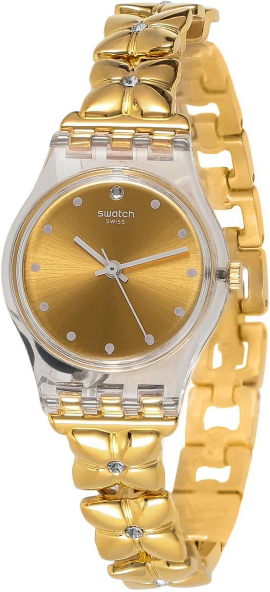 Swatch Golden Keeper Women's Gold Dial Stainless Steel Band Watch - LK358G