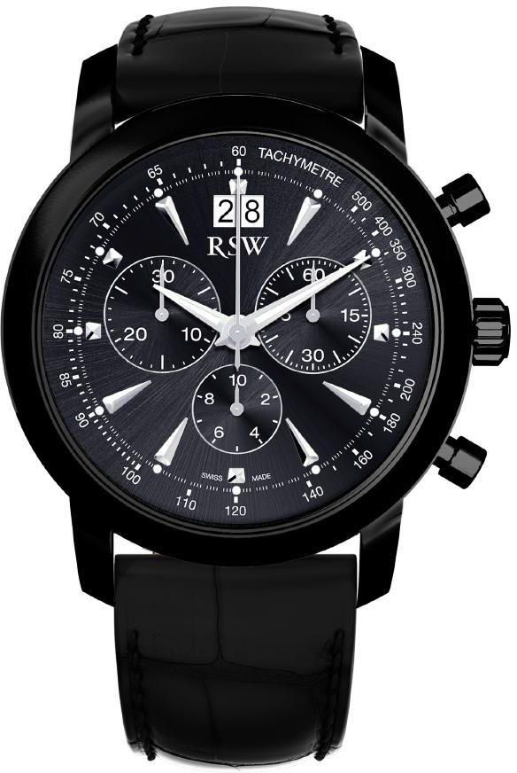 RSW Black Leather Black dial Chronograph for Men [5345.1.L1.1.00]